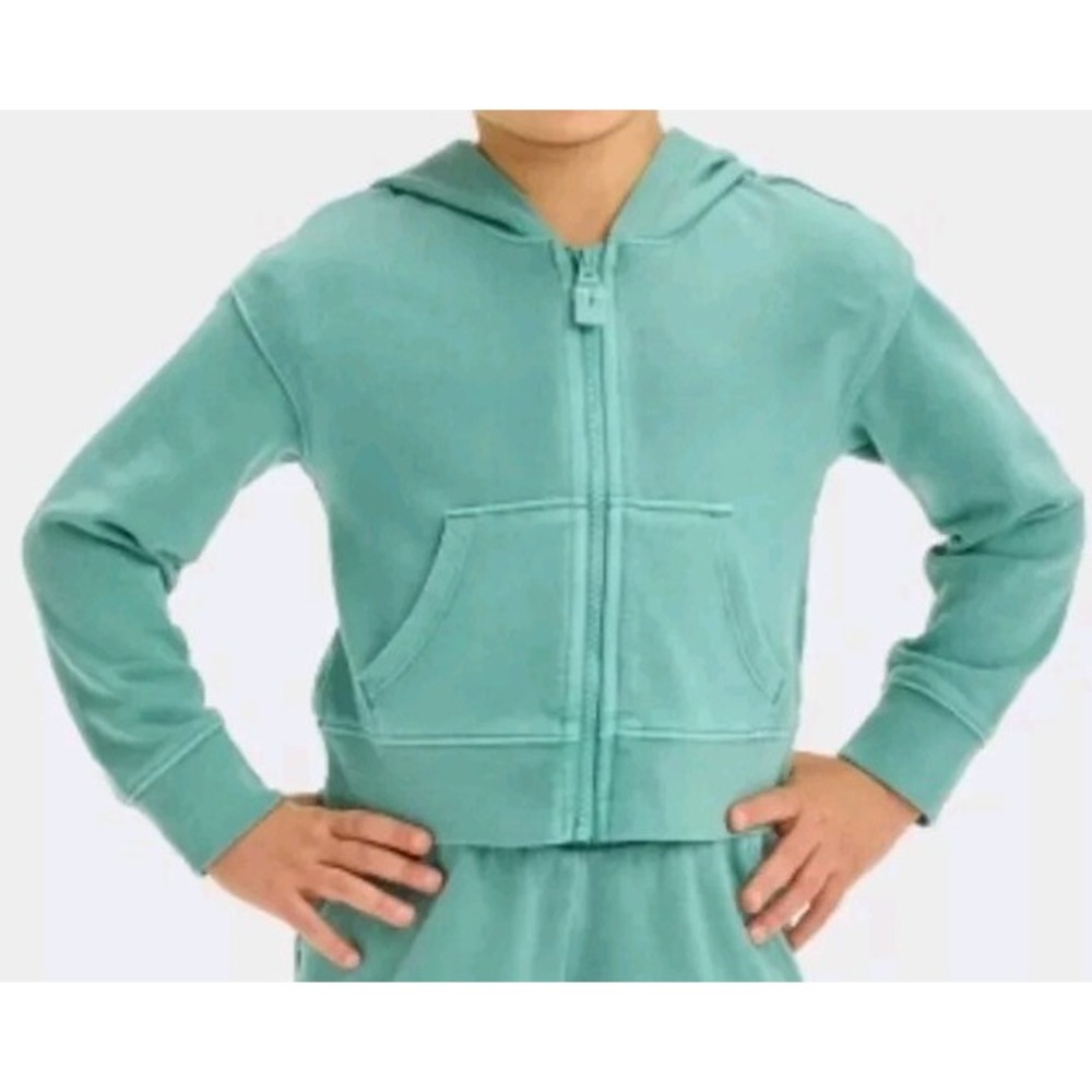 Girls' French Terry Zip-Up Hoodie Sweatshirt - Cat & Jack 18 months ocean green